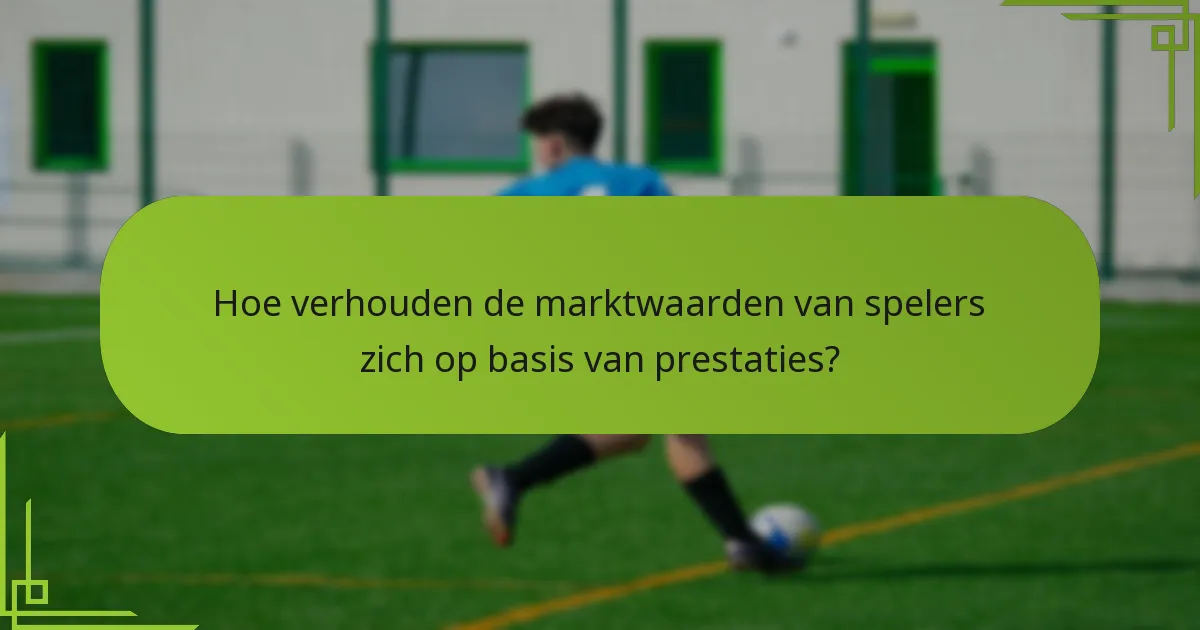 Hoe verhouden de marktwaarden van spelers zich op basis van prestaties?